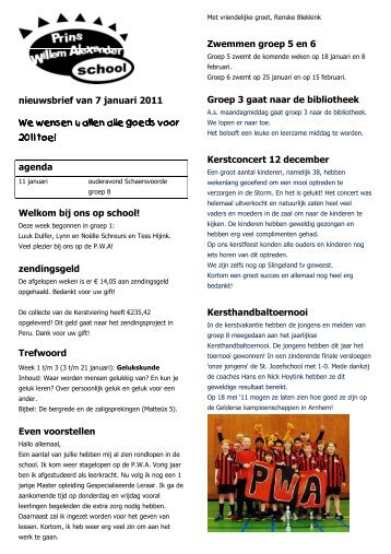 I nieuwsbrief 7 januari 2011