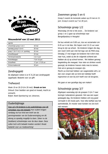 P nieuwsbrief 13 mei 2011