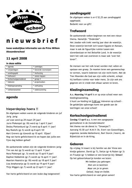 nieuwsbrief 11 april 2008 - Prins Willem Alexanderschool