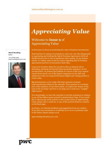 Appreciating Value - Issue 9 - PwC