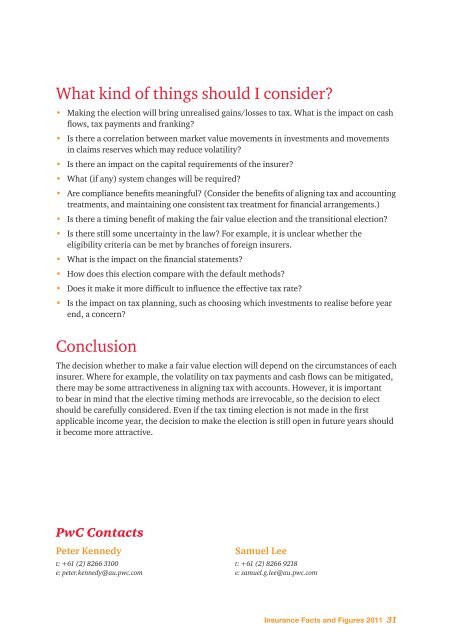PwC Insurance Facts and Figures 2011 - PricewaterhouseCoopers