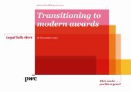 Transitioning to modern awards - PwC