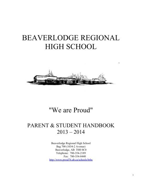 BRHS Handbook 2013-2014 - Peace Wapiti Public School Division ...