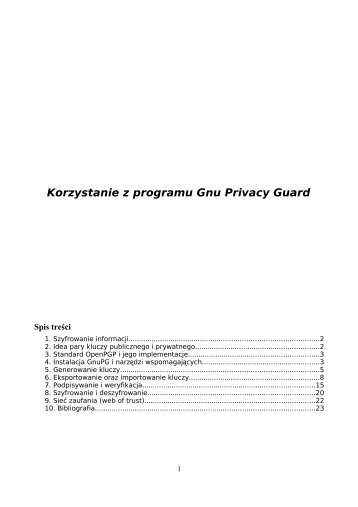 Korzystanie z programu Gnu Privacy Guard