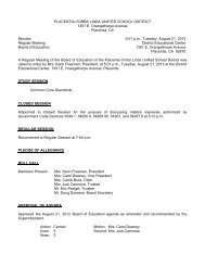 August 21, 2012 Board Minutes - Placentia-Yorba Linda Unified ...