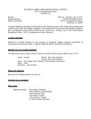July 12, 2011 Board Minutes - Placentia-Yorba Linda Unified School ...