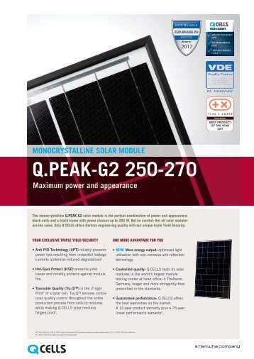 Data Sheet Q.PEAK-G2 PDF-Download - Hanwha Q CELLS