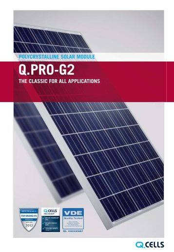 Product flyer Q.PRO-G2 PDF-Download - Q-Cells