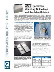 QUV Sample Mounting - Q-Lab