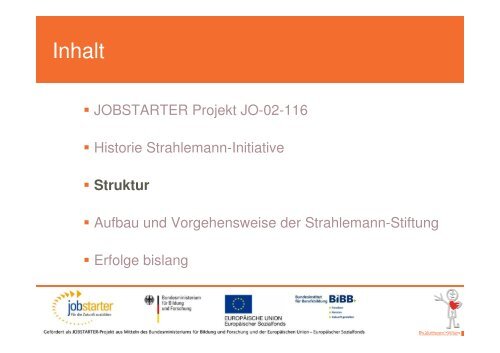 Aufbau und Vorgehensweise der Strahlemann-Stiftung