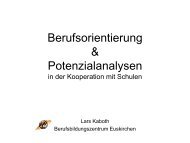 Berufsorientierung und Potenzialanalyse in der Kooperation mit ...