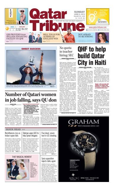 Qhf To Help Build Qatar City In Haiti Qatar Tribune