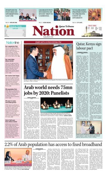 Arab world needs 75mn jobs by 2020: Panelists - Qatar Tribune