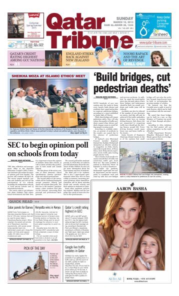 'Build bridges, cut pedestrian deaths' - Qatar Tribune