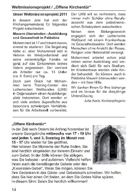 miteinander - Evangelische Kirchengemeinde Schwieberdingen