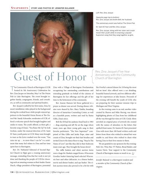 Guest of Honor - Quintessential Barrington Magazine