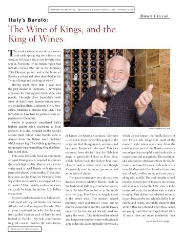 The Wine of Kings, and the King of Wines - Quintessential ...