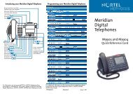 Meridian Digital Telephones M3903 and M3904 Quick Reference ...