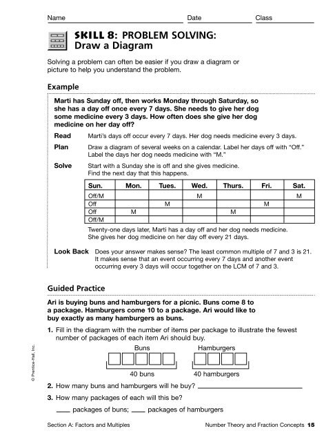 problem solving draw a diagram worksheet