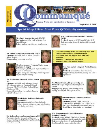 Special 5-Page Edition: Meet 55 new QCSD faculty members