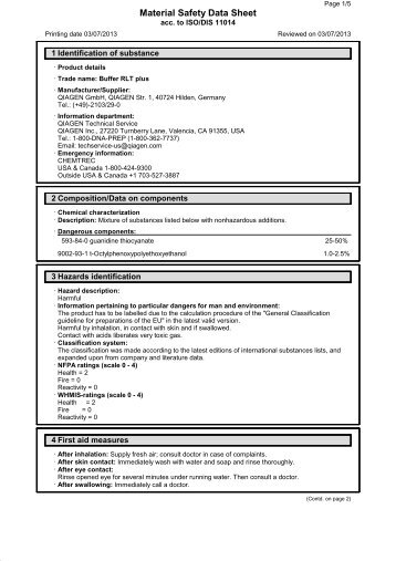 Buffer RLT plus - Qiagen