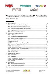 Verpackungsvorschriften der HABA-Firmenfamilie - Wehrfritz GmbH