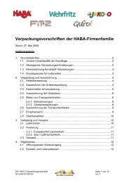 Verpackungsvorschriften der HABA-Firmenfamilie