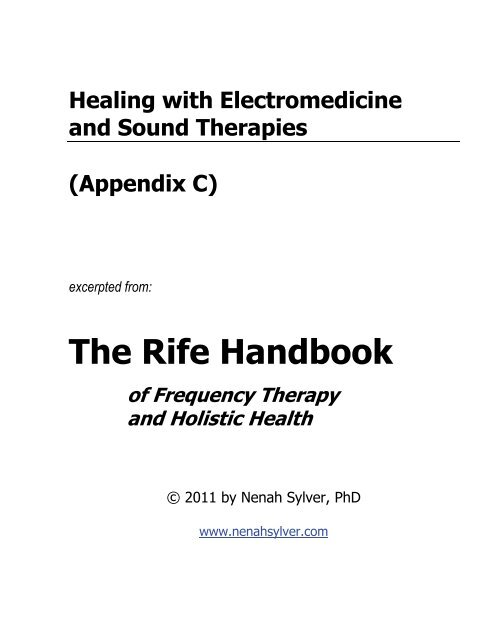 PDF) Healing with Electromedicine and Sound Therapies