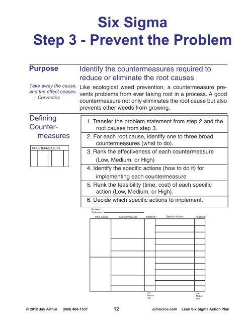 Lean Six Sigma Action Plan 2012.p65 - QI Macros for Excel