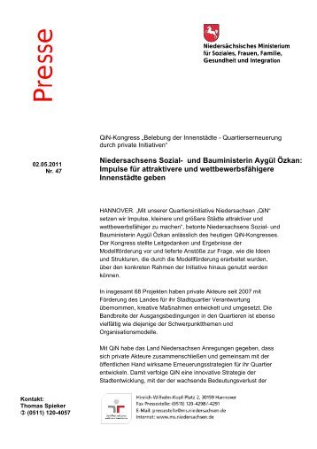 Presse - QiN - Quartiersinitiative Niedersachsen