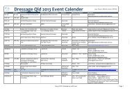 Dressage Qld 2013 Event Calender - Equestrian Queensland