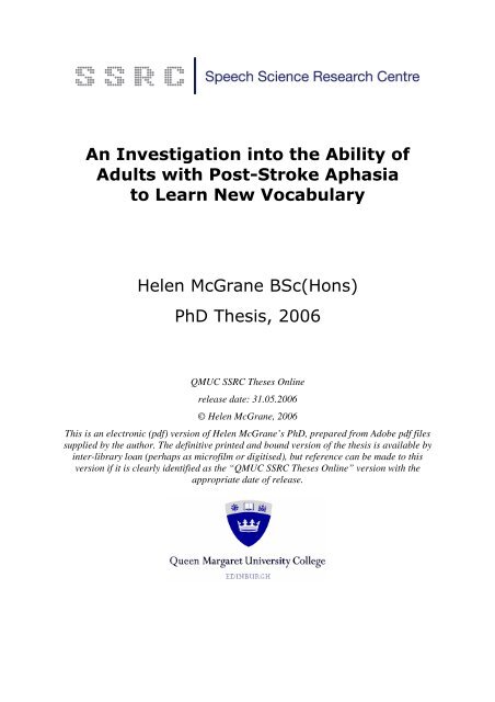 queen margaret university dissertations