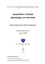 Acquisition of Greek phonology: an overview