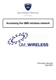 Accessing the QMU wireless network - Queen Margaret University