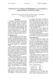 consonant clusters in disordered l1 acquisition - Queen Margaret ...