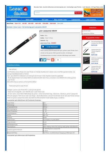 Die hochwertige grün Laserpointer 200mW