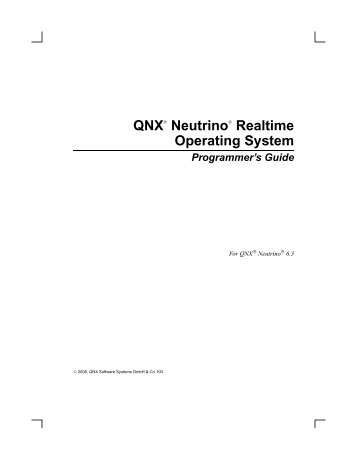 QNX Neutrino Programmer's Guide - QNX Software Systems