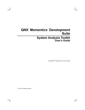 System Analysis Toolkit -- User's Guide - QNX Software Systems