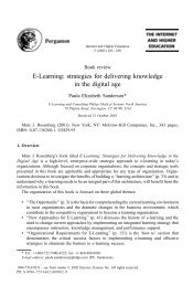 E-Learning: strategies for delivering knowledge in the digital age