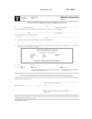 Non-attendance Before Issuer of Marriage Licences