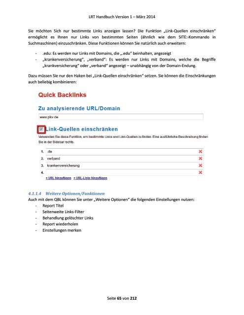 Link Research Tools Handbuch