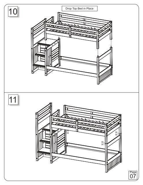 1012 / 7012 / 2112 Stair Stepper Bunk Bed - Bunk Beds