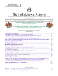 dECEmbEr 7, 2012 - Queen's Printer - Government of Saskatchewan