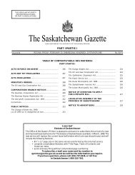 Sask Gazette Part I, Feb 20, 1998 - Queen's Printer