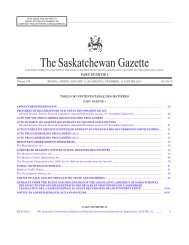 January 11, 2013 - Queen's Printer - Government of Saskatchewan