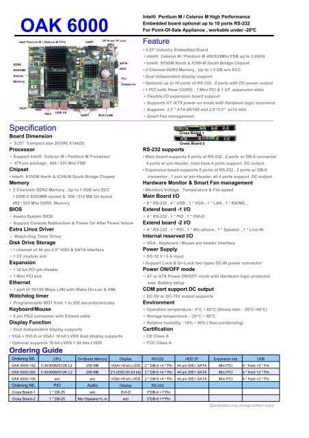 OAK 6000 - AR Infotek