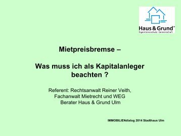 Mietpreisbremse – Was muss ich als Kapitalanleger beachten ?