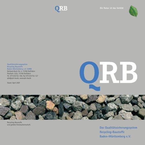 QRB-BroschÃ¼re 2007.indd - QualitÃ¤tssicherungssystem Recycling ...