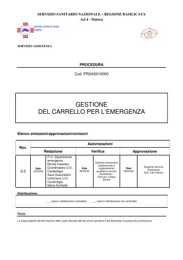 GESTIONE DEL CARRELLO PER L'EMERGENZA - Azienda ...