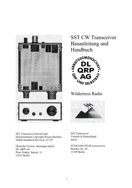 SST CW Transceiver Bauanleitung und Handbuch